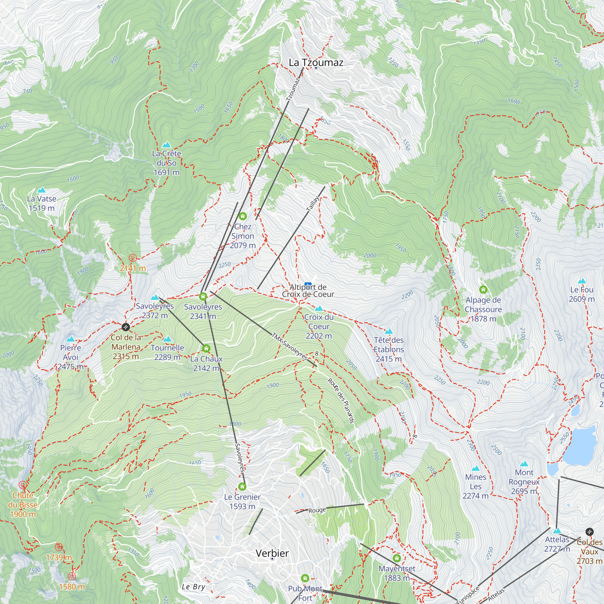 Croix de Coeur map