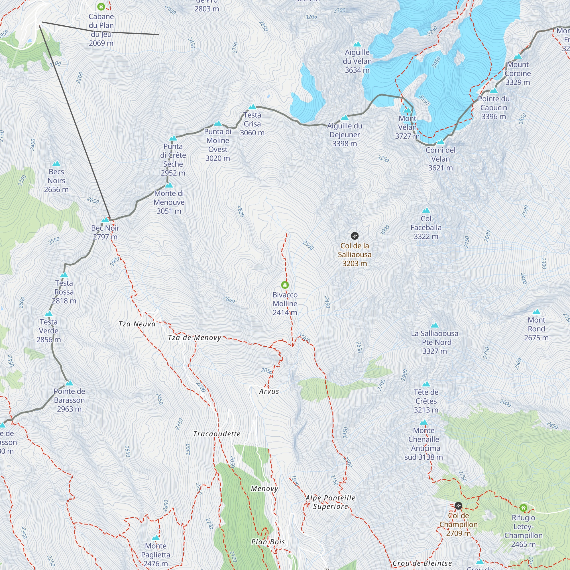 Bivacco Molline map
