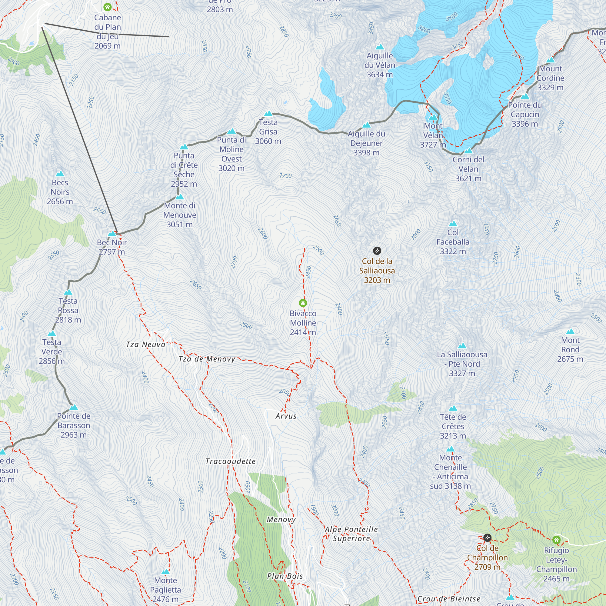 Bivacco Molline map