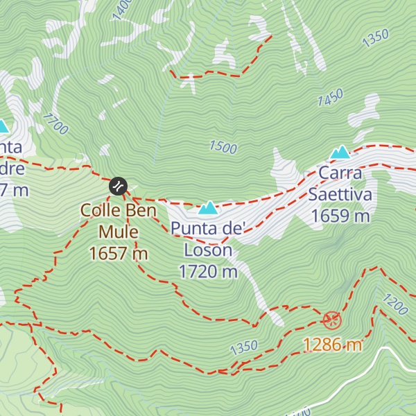 Map of Punta de' Loson