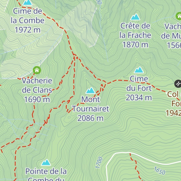 Map of Mont Tournairet