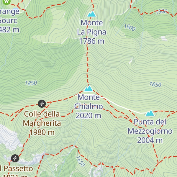 Map of Monte Chialmo
