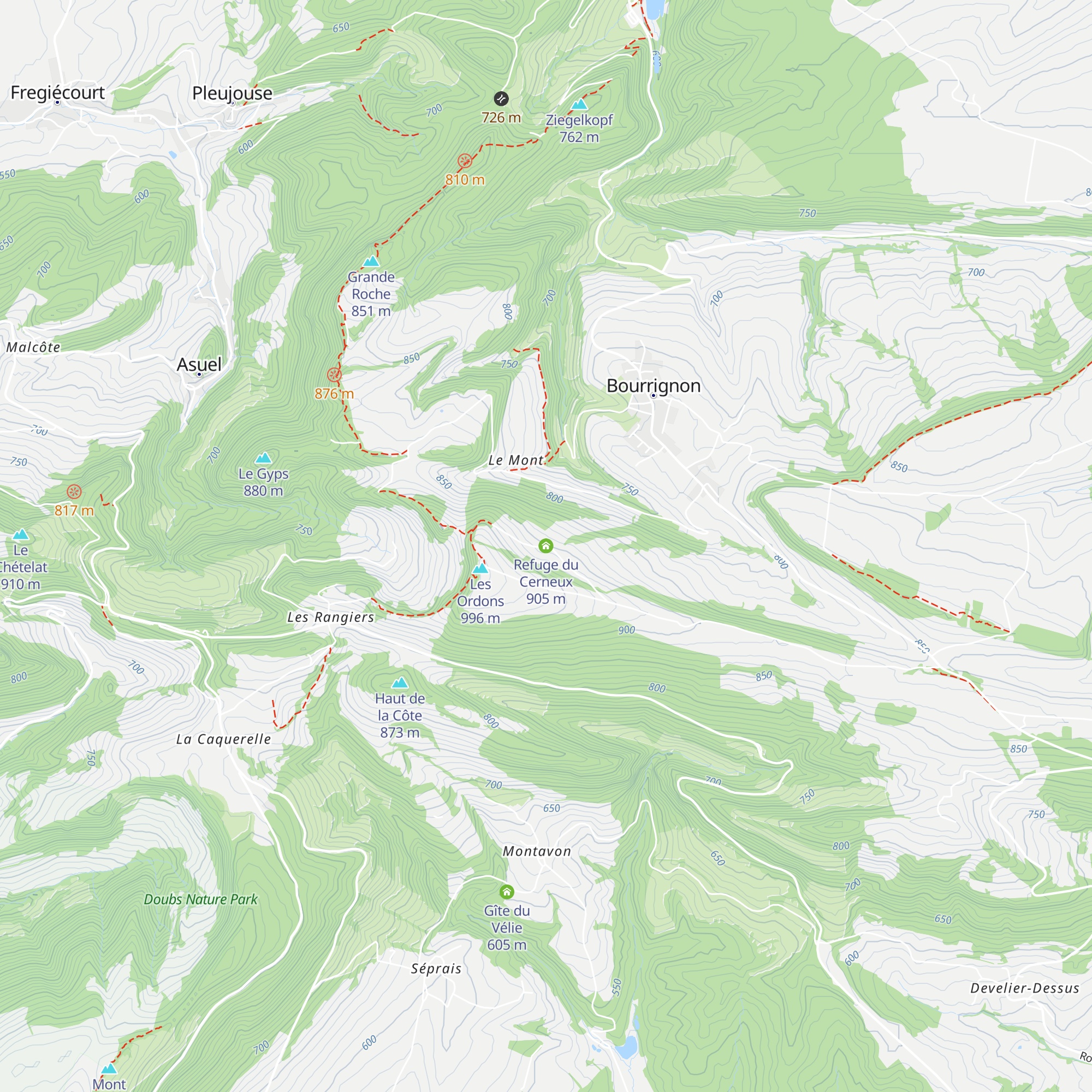 Refuge du Cerneux map