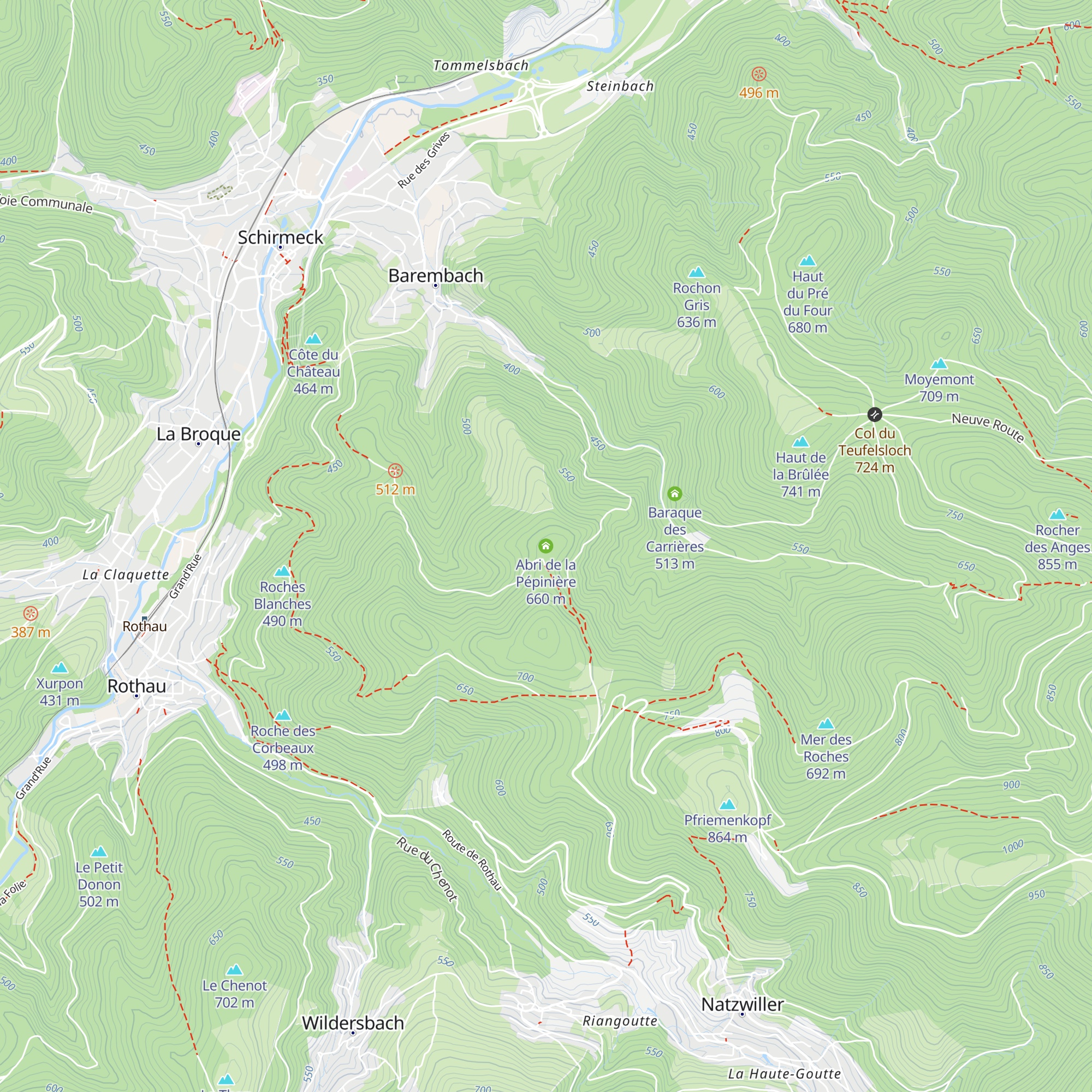 Abri de la Pépinière map