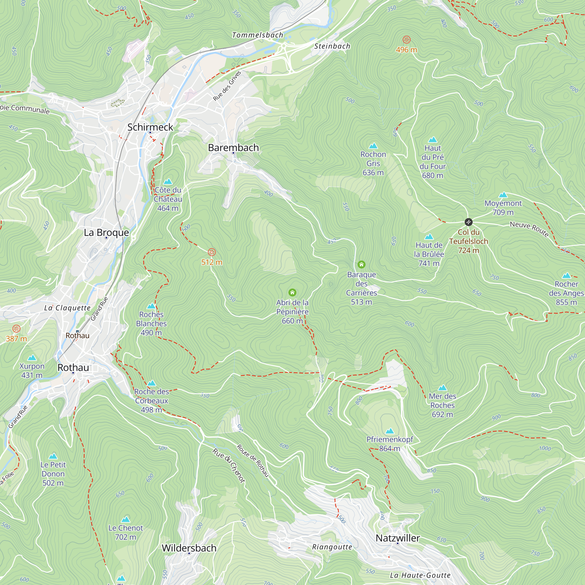 Abri de la Pépinière map
