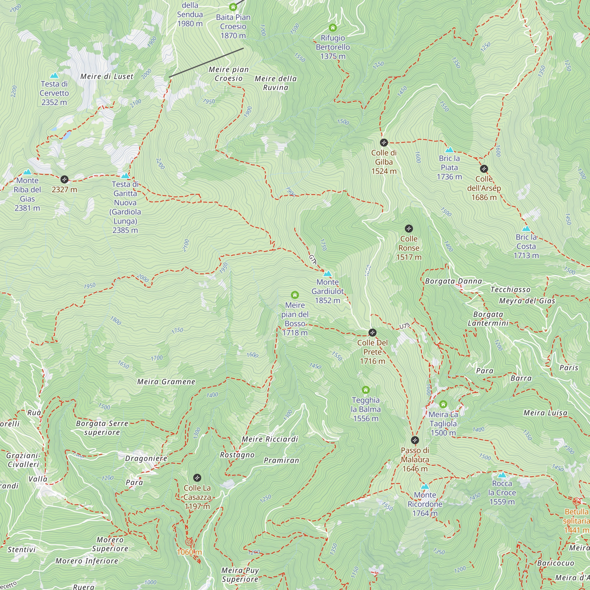 Meire pian del Bosso map