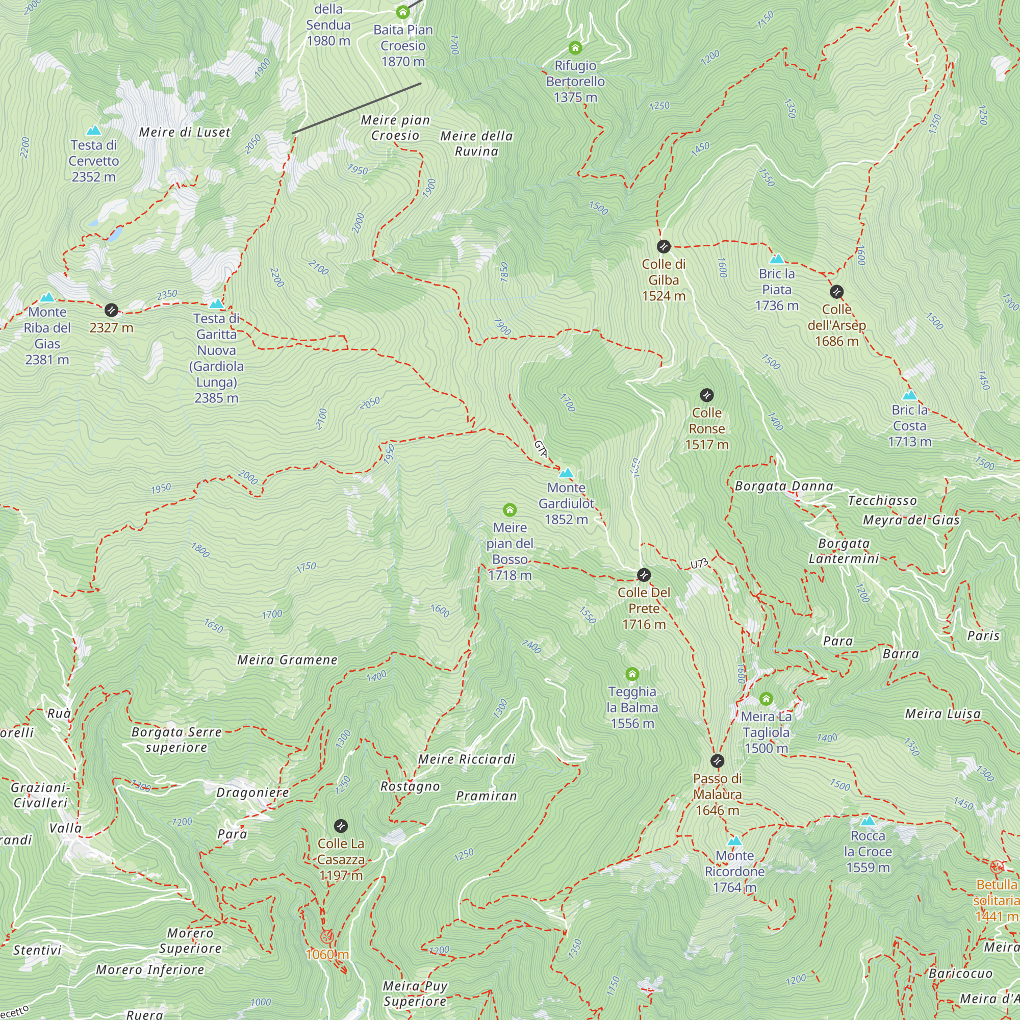 Meire pian del Bosso map