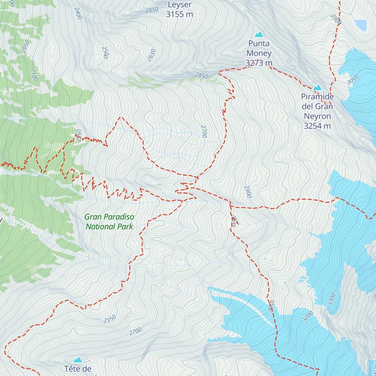 Locale invernale Rifugio Chabod map