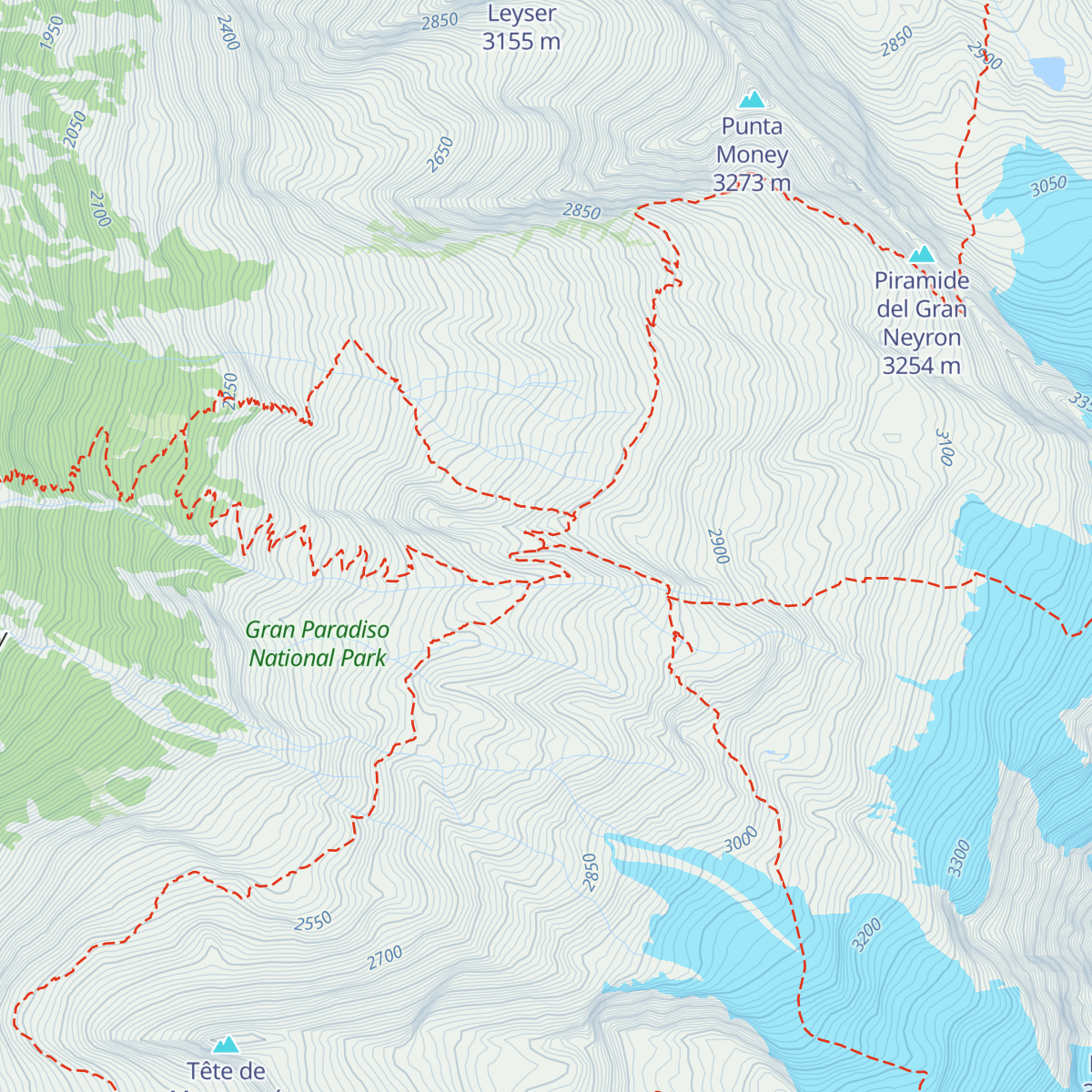 Locale invernale Rifugio Chabod map