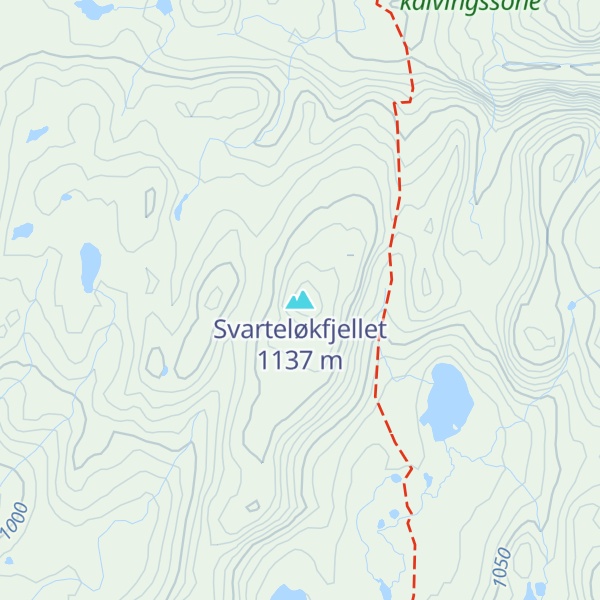 Map of Svarteløkfjellet