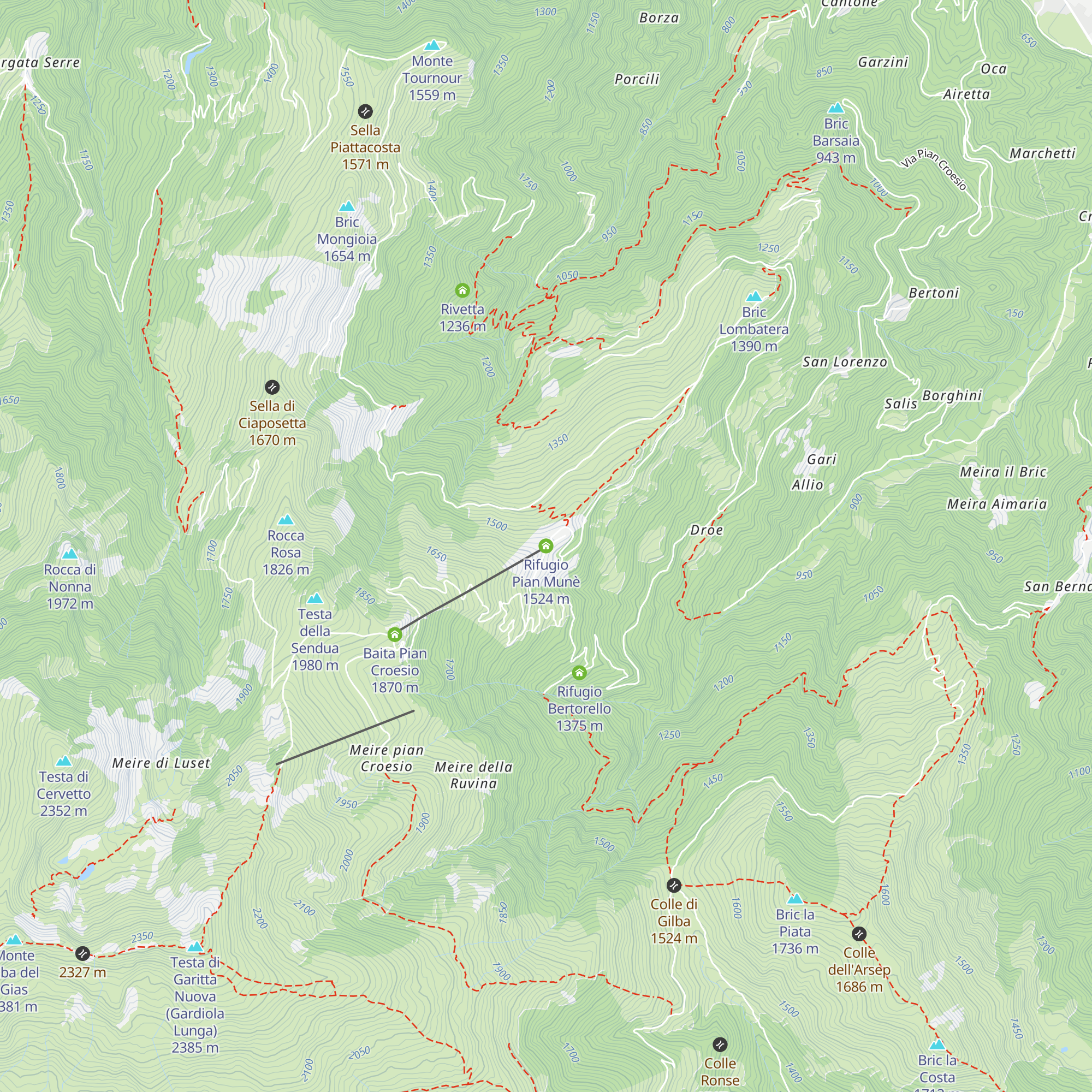 Rifugio Pian Munè map