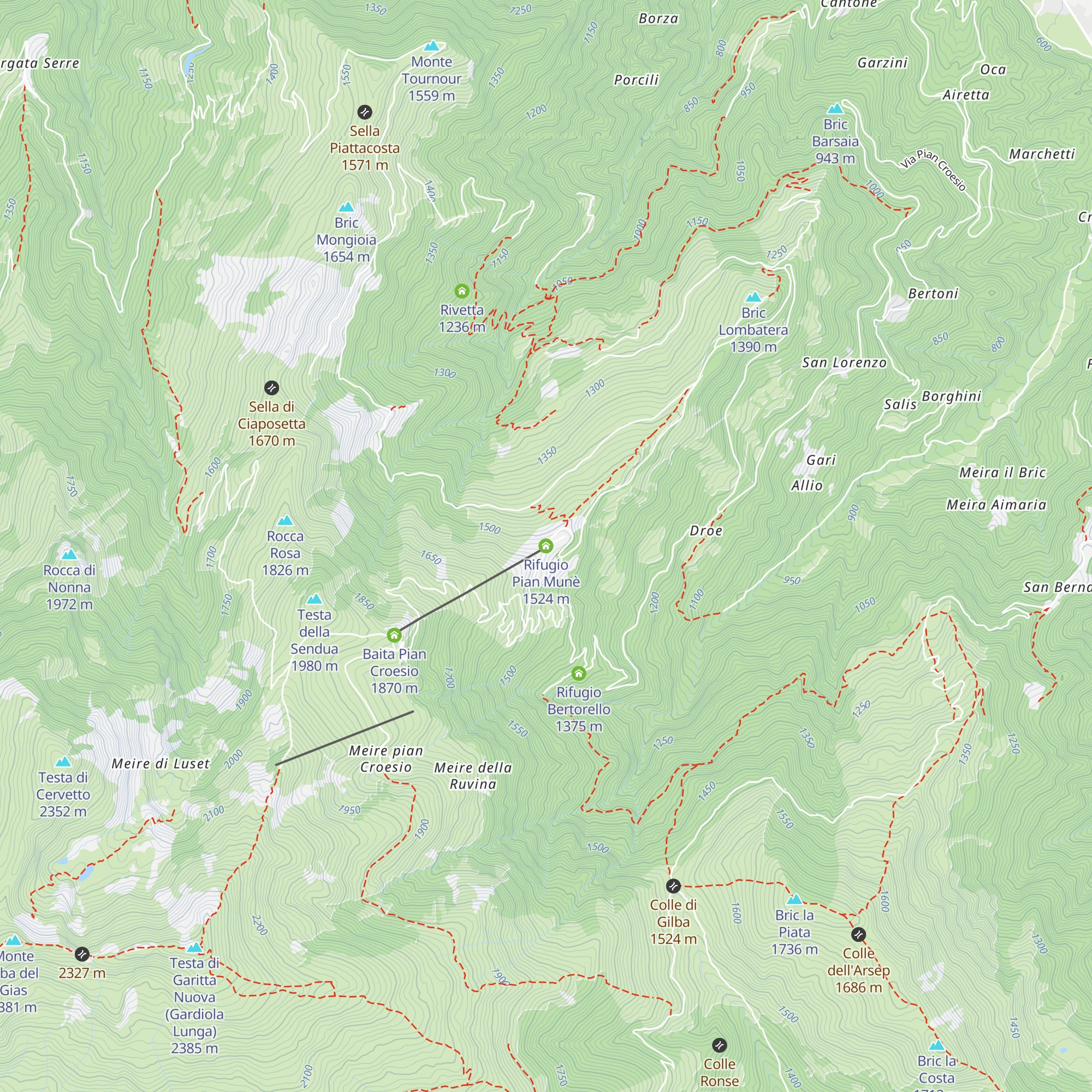 Rifugio Pian Munè map