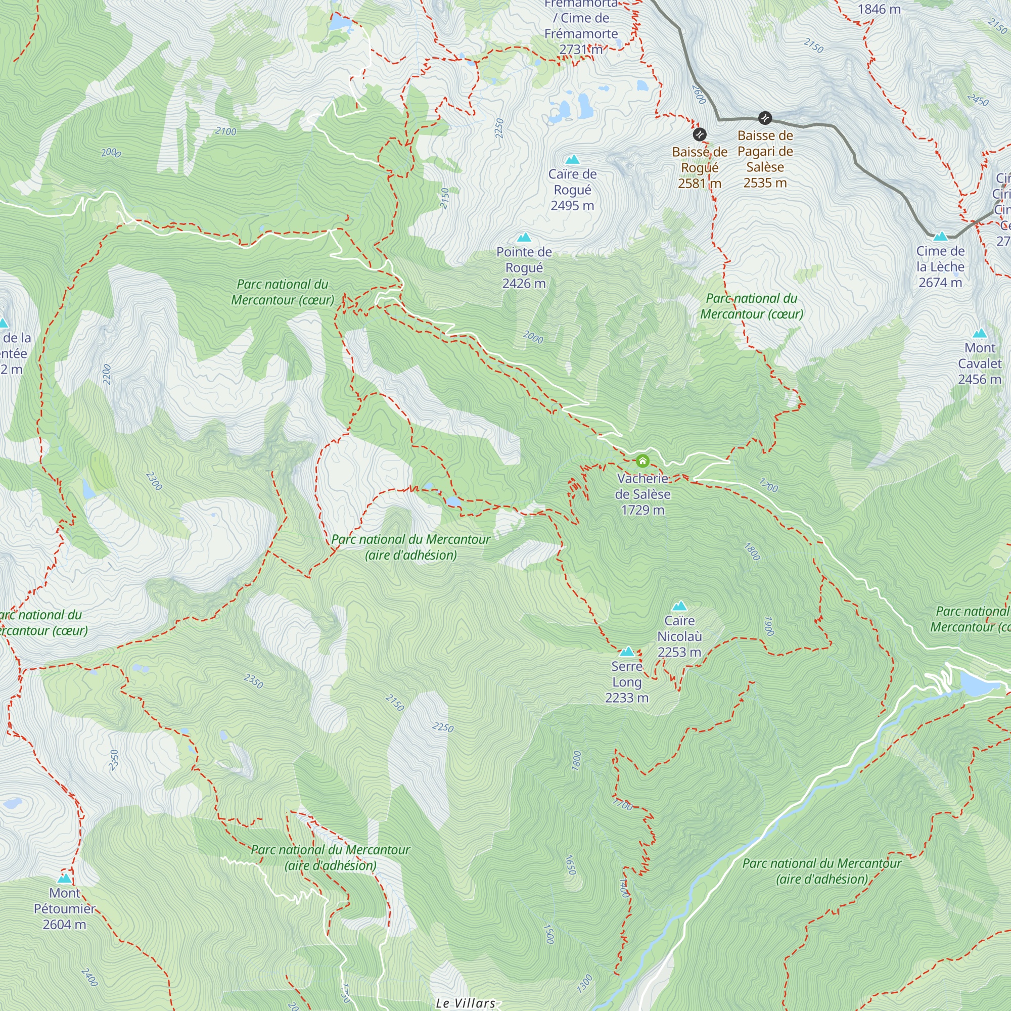 Refuge des Adus map