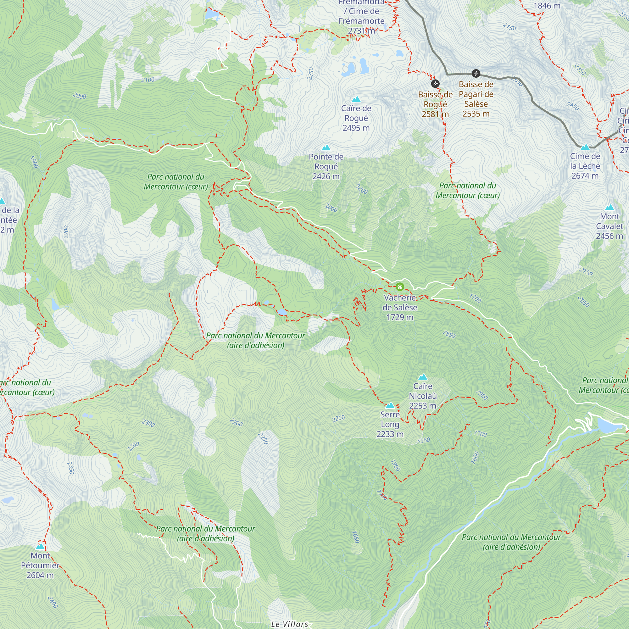 Refuge des Adus map