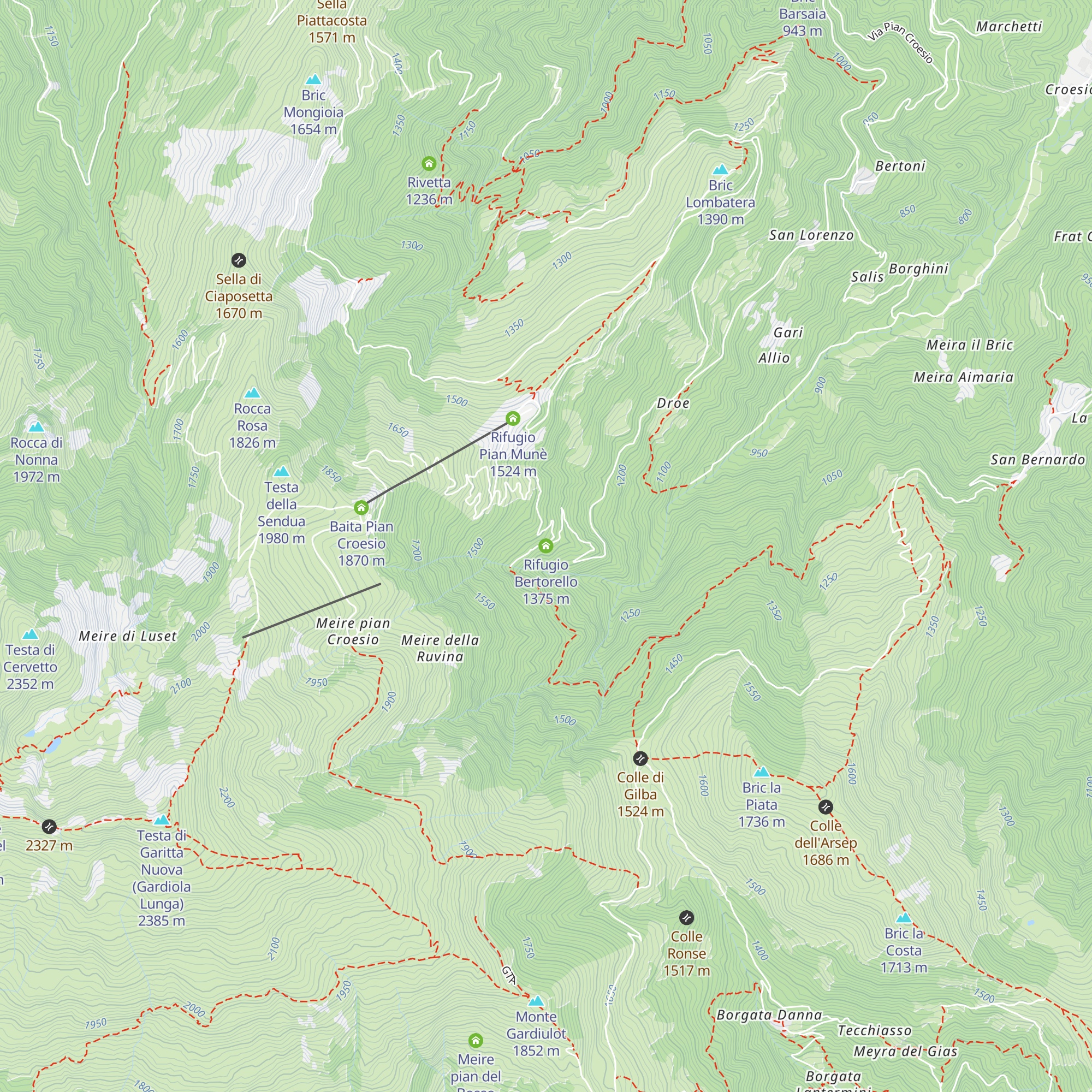 Rifugio Bertorello map