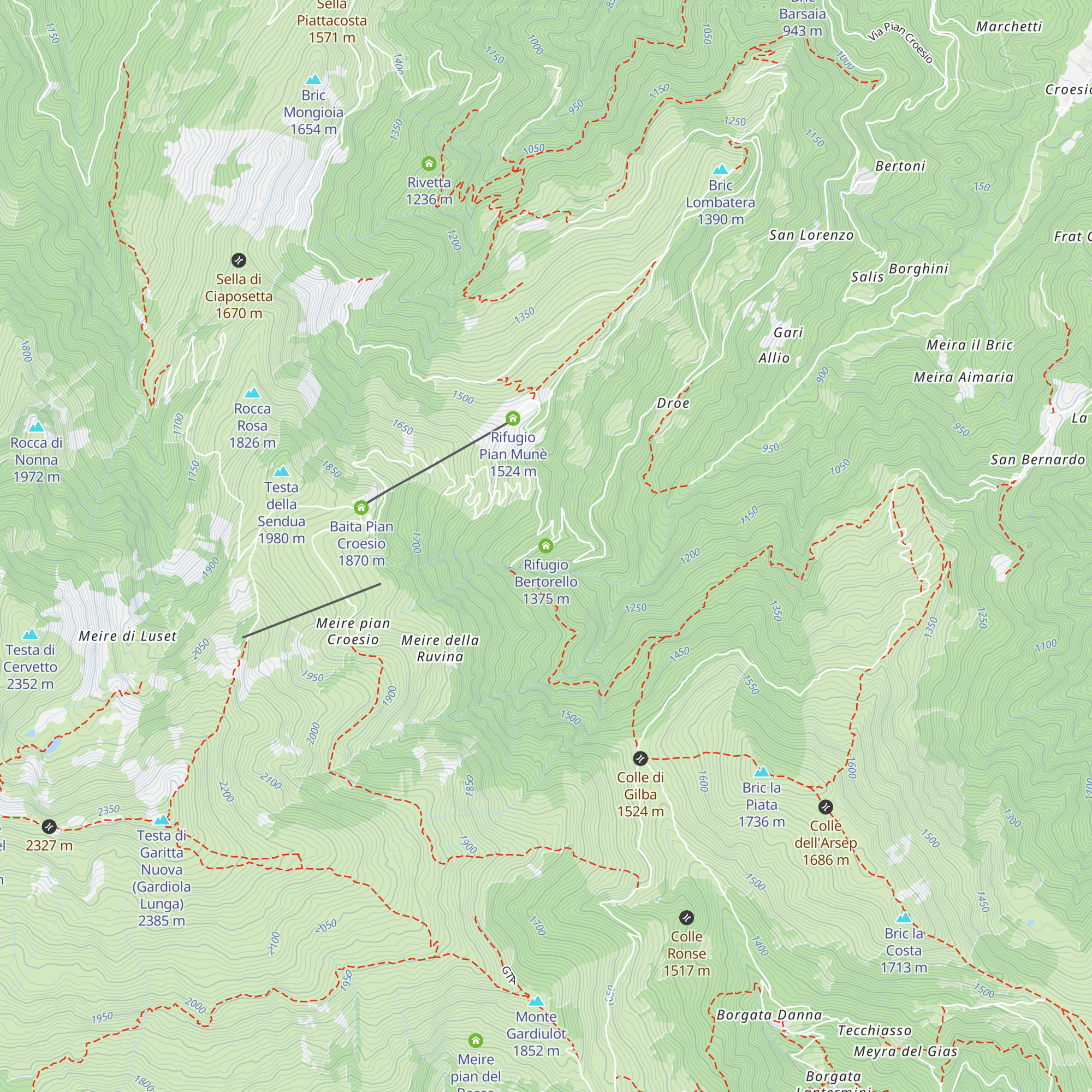 Rifugio Bertorello map
