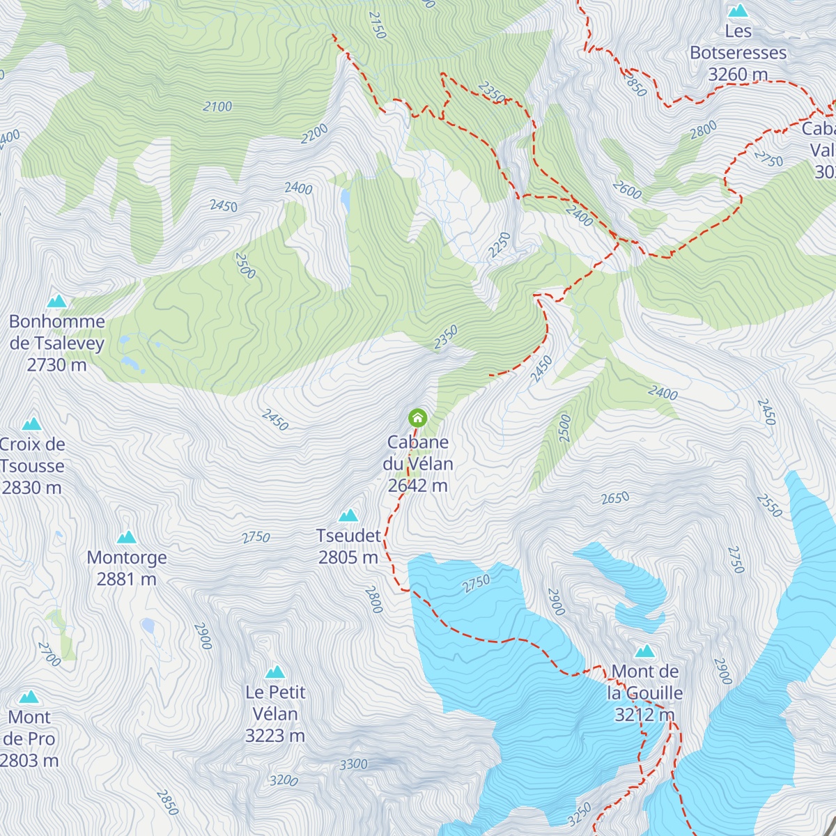 Cabane du Vélan map