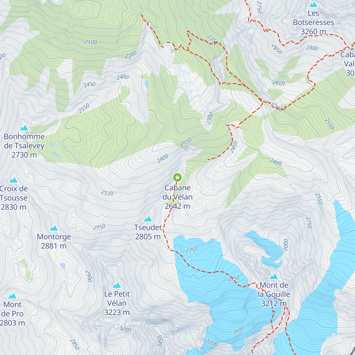Cabane du Vélan map