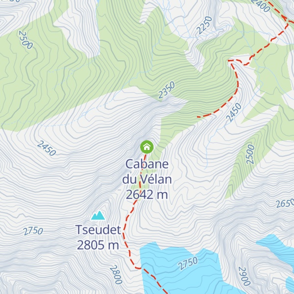 Map of Cabane du Vélan