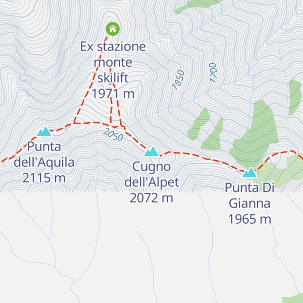 Map of Cugno dell'Alpet