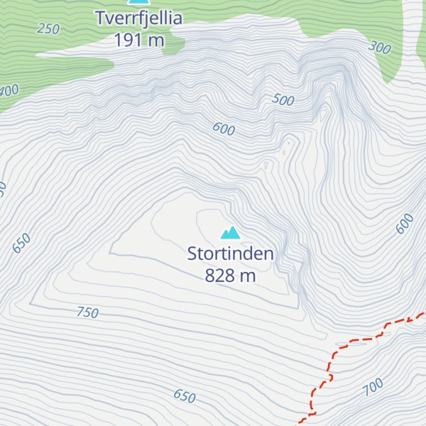 Map of Tverrfjella