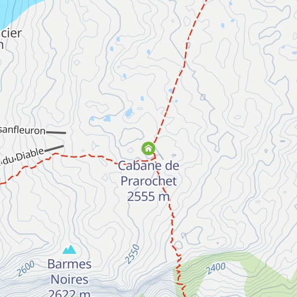 Map of Cabane de Prarochet