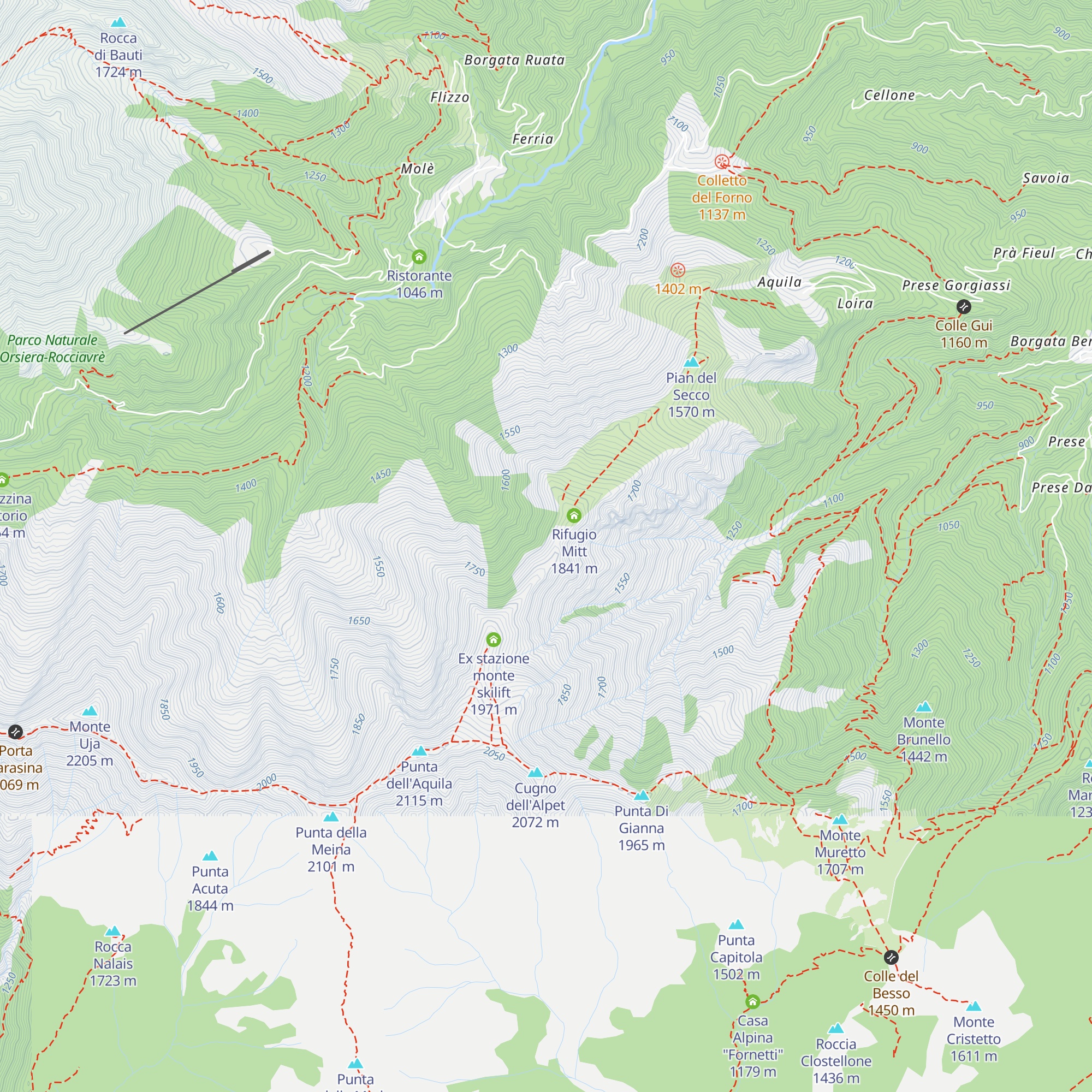 Ex stazione valle skilift map