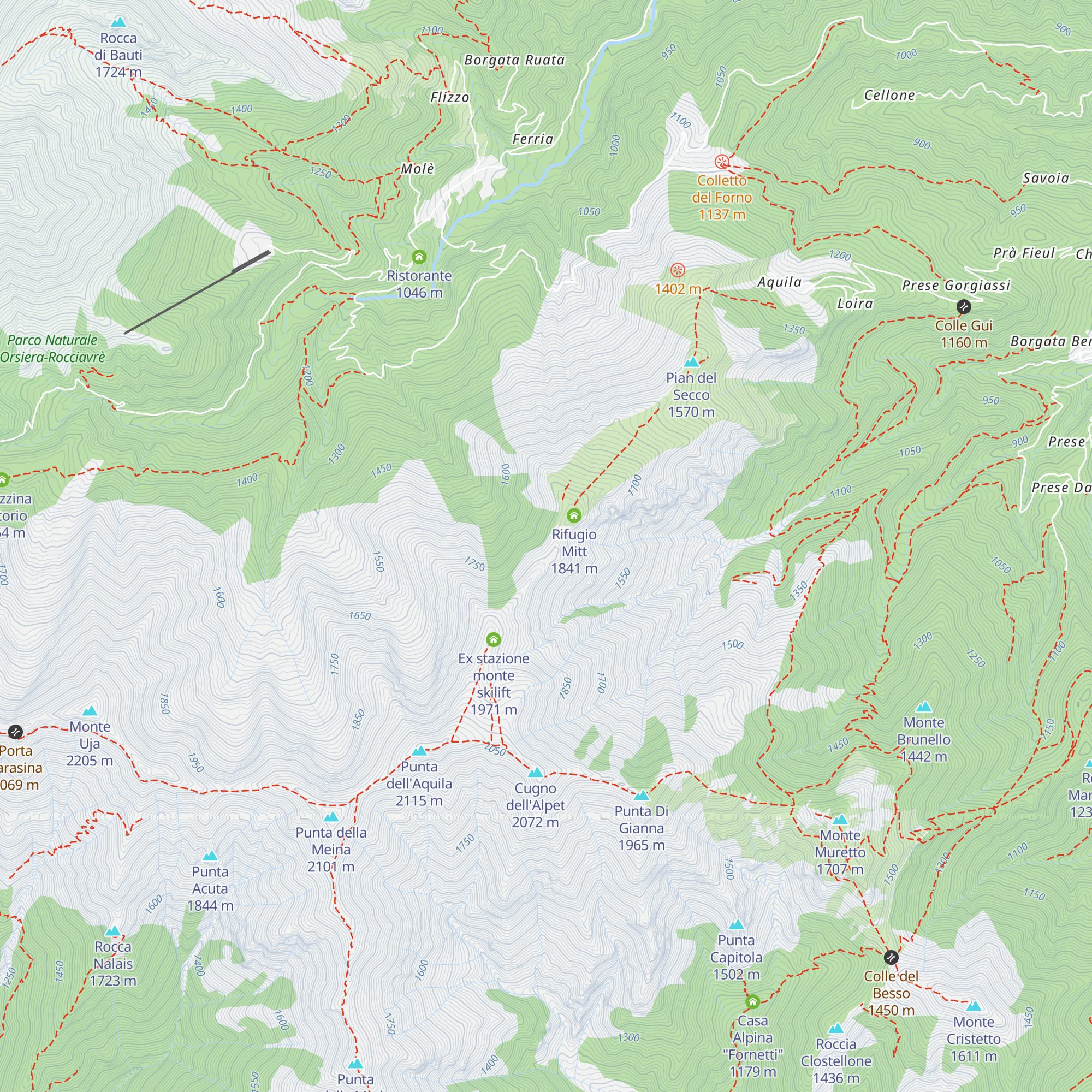 Ex stazione valle skilift map