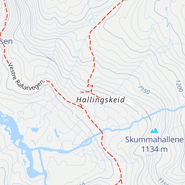 Map of Hallingskeid Turisthytte