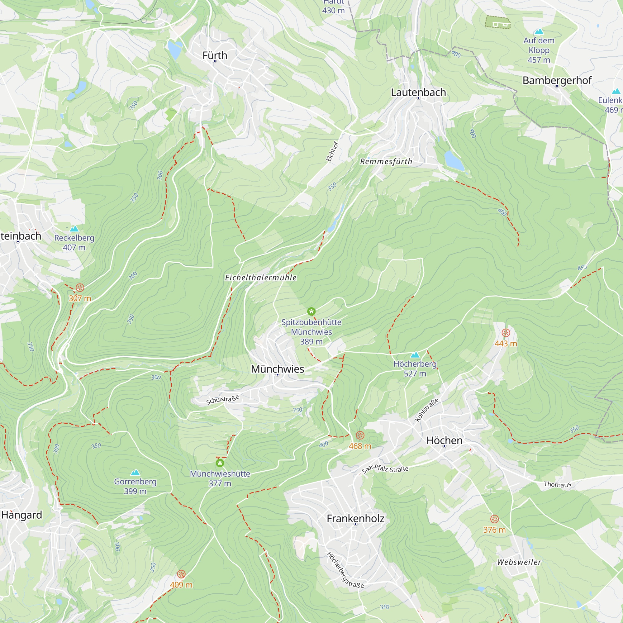 Spitzbubenhütte Münchwies map