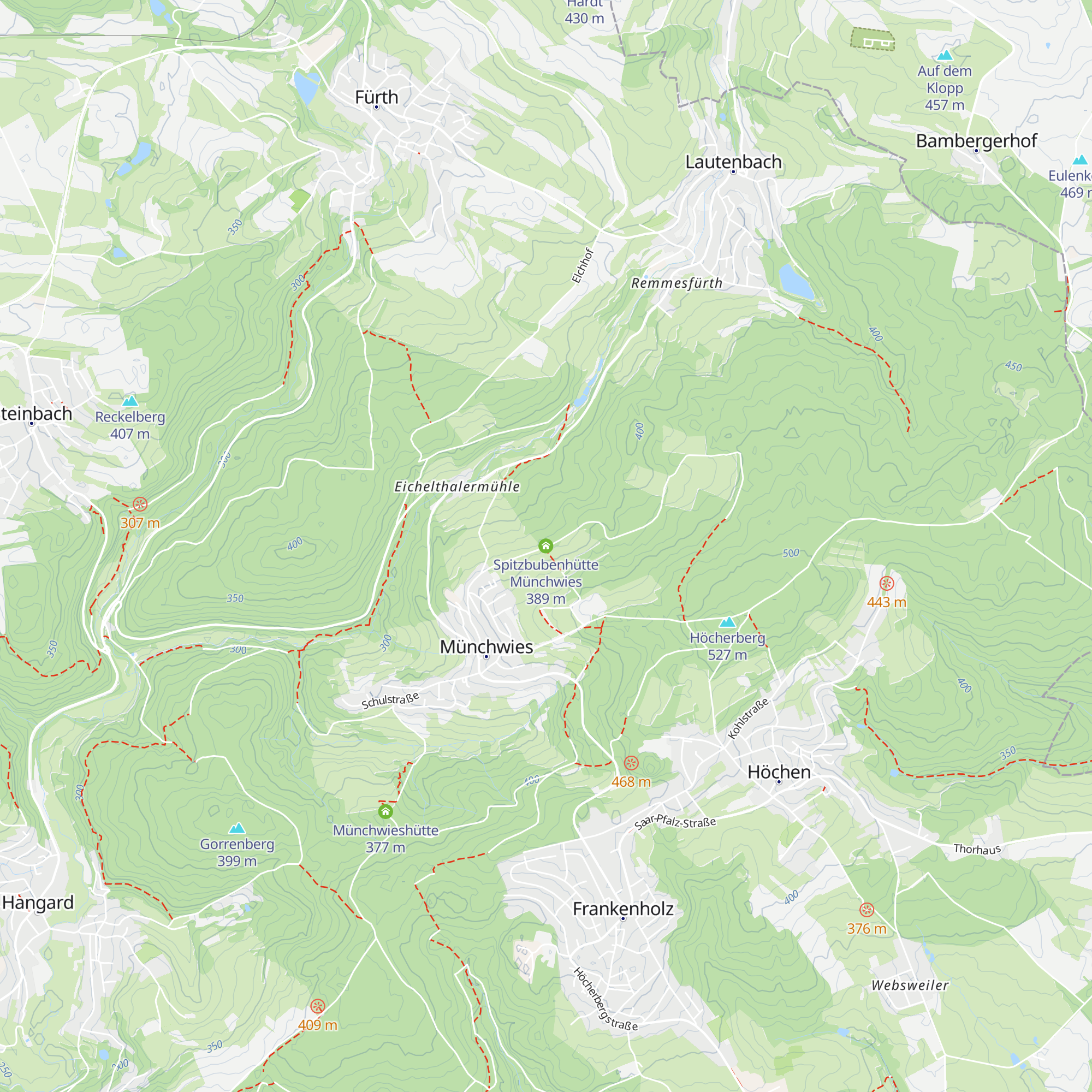 Spitzbubenhütte Münchwies map