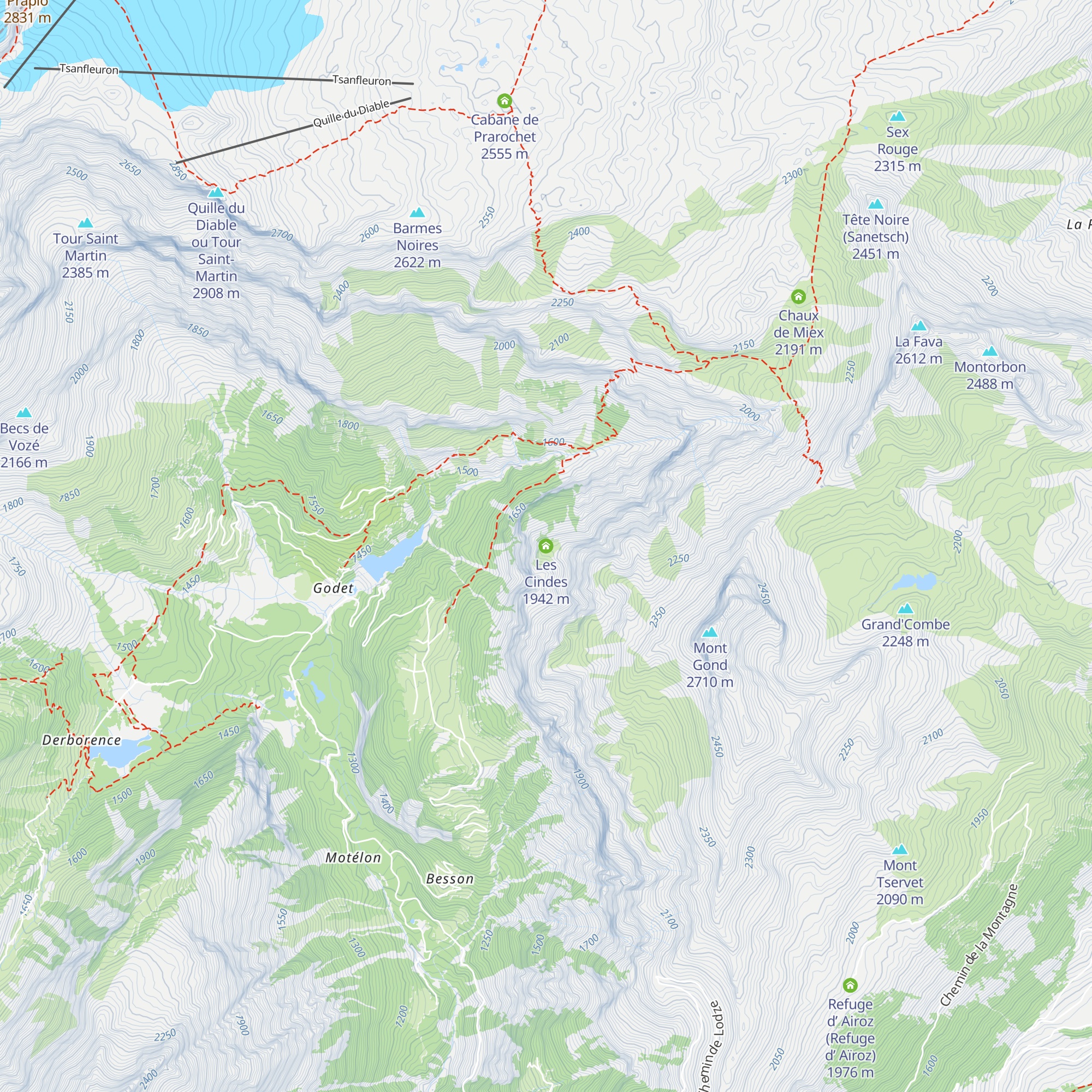 Les Cindes map