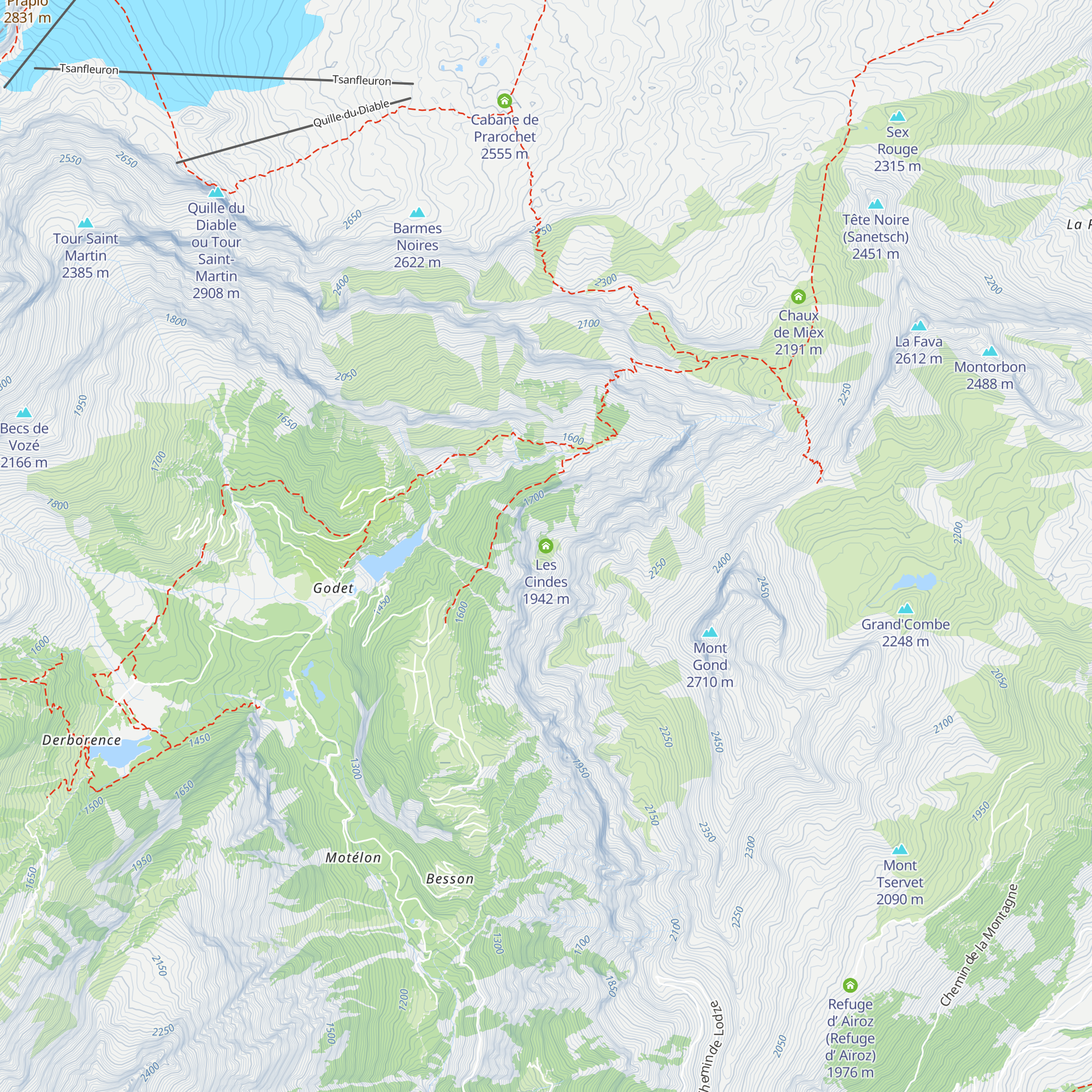 Les Cindes map