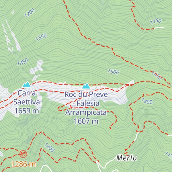 Map of Roc du Preve - Falesia Arrampicata