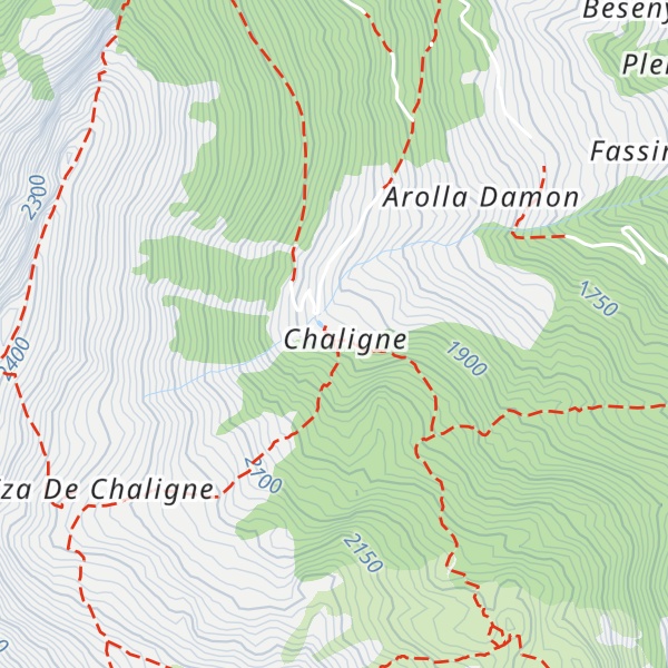 Map of Refuge de Chaligne / Rifugio Chaligne
