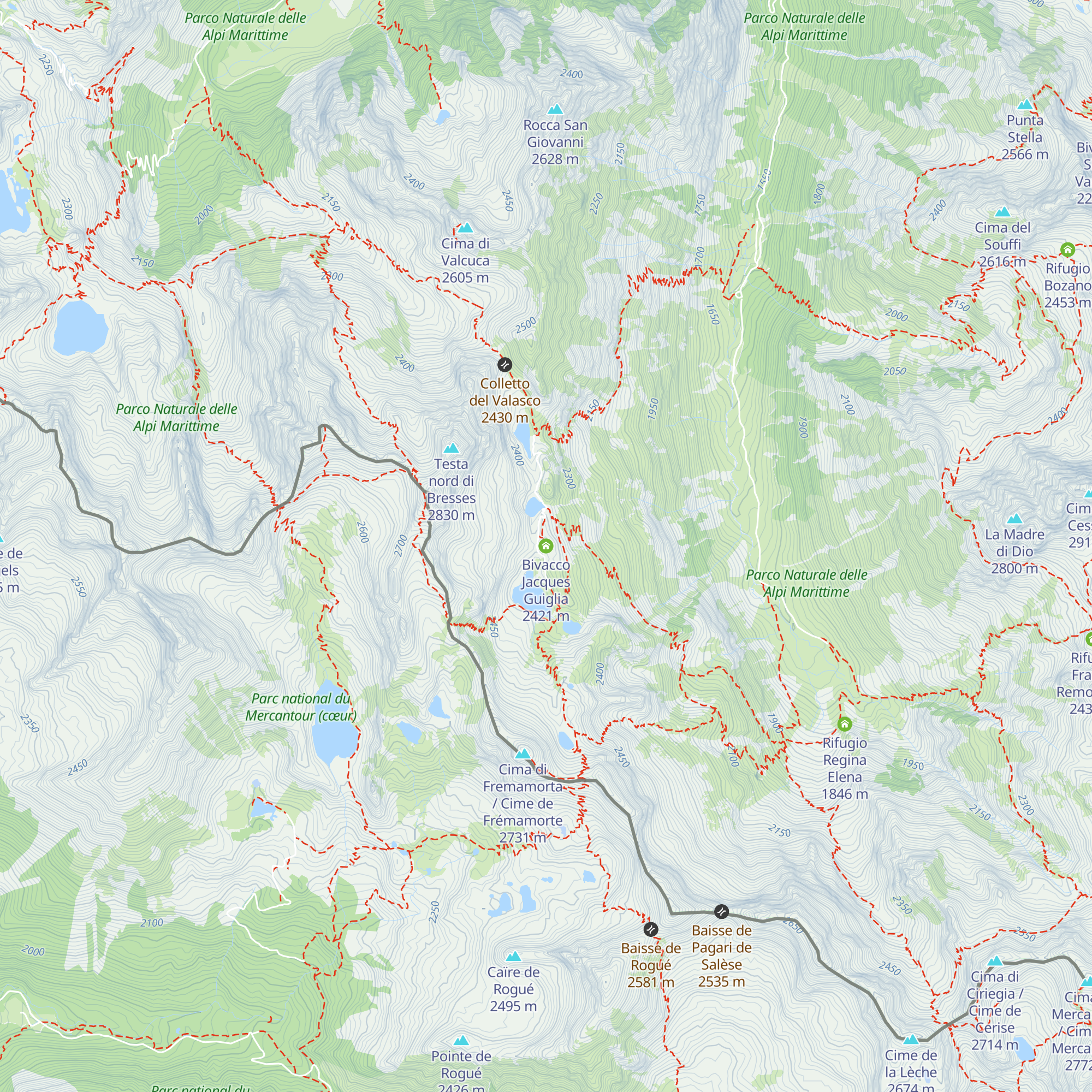 Bivacco Jacques Guiglia map