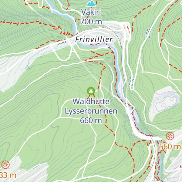 Map of Waldhütte Lysserbrunnen