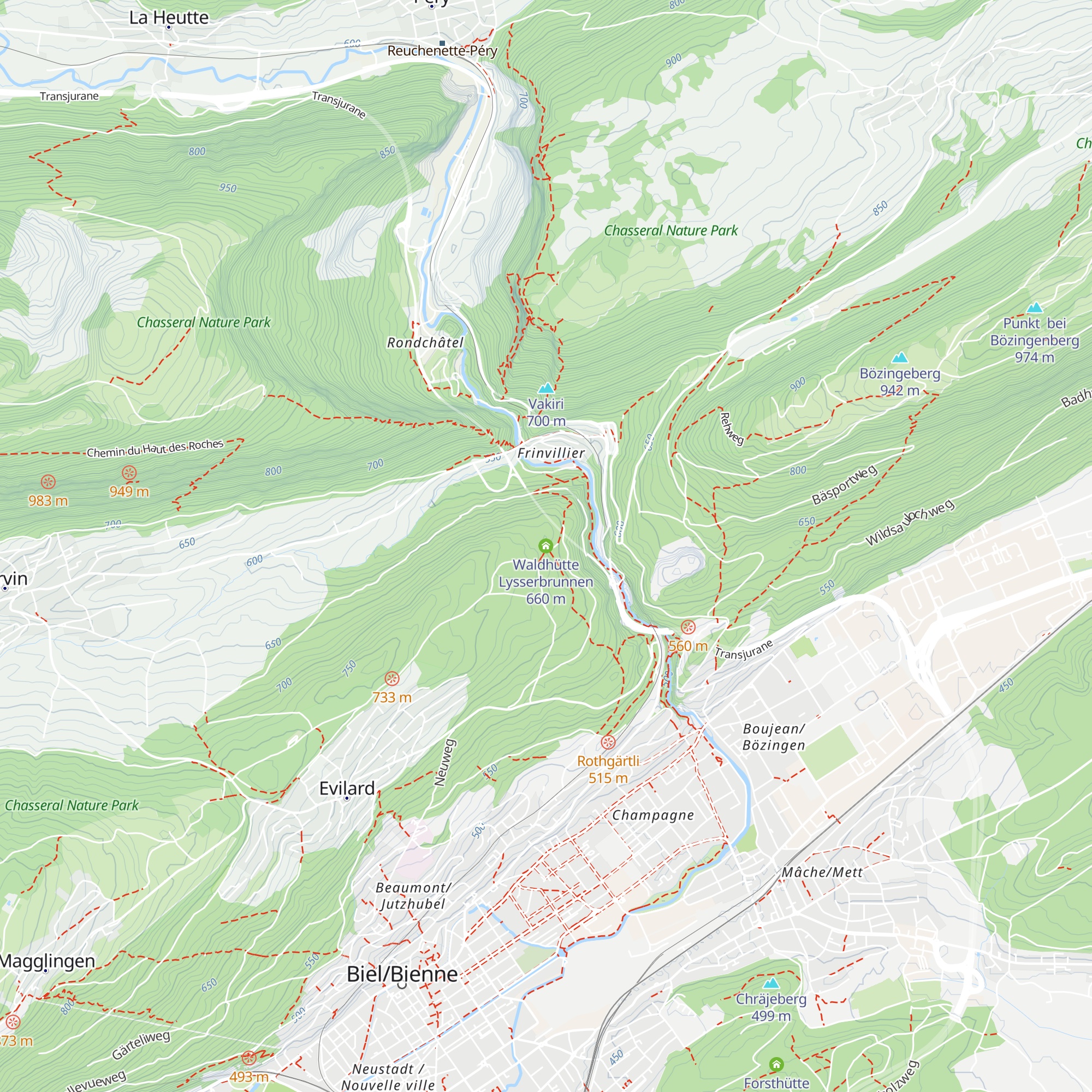 Waldhütte Lysserbrunnen map