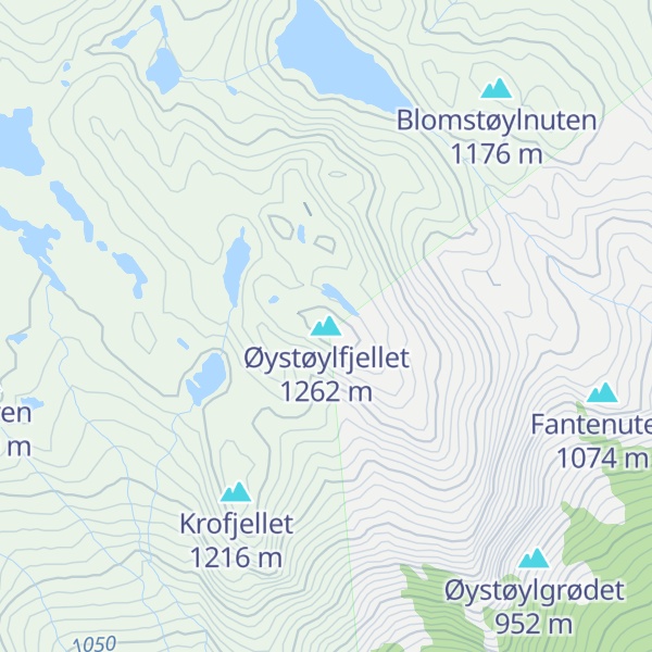 Map of Øystøylfjellet