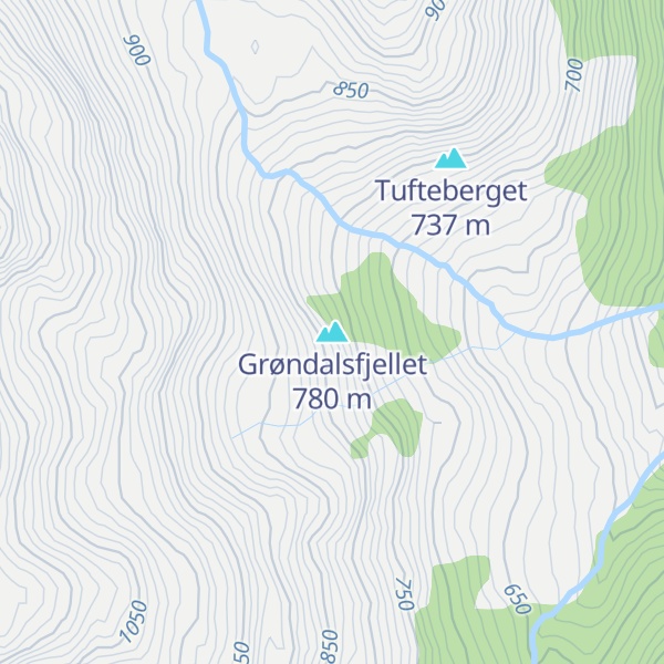 Map of Grøndalsfjellet