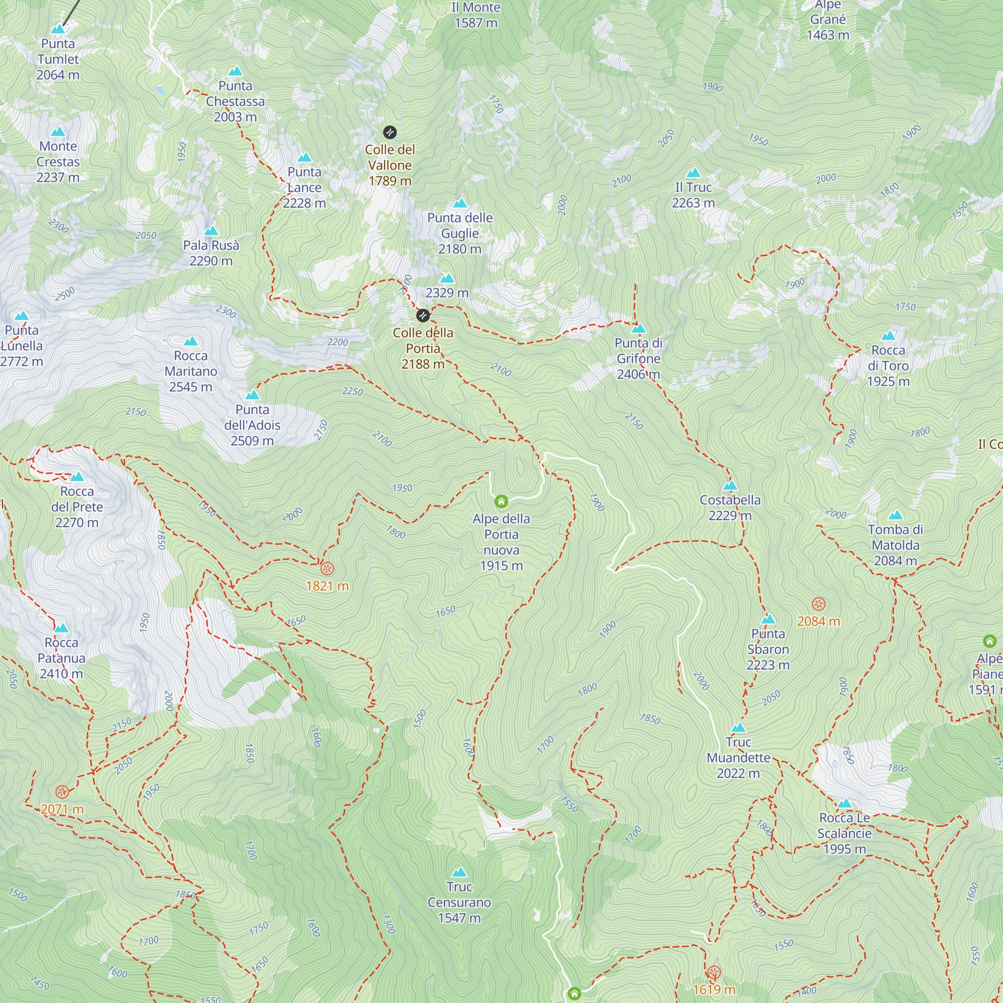 Alpe della Portia nuova map
