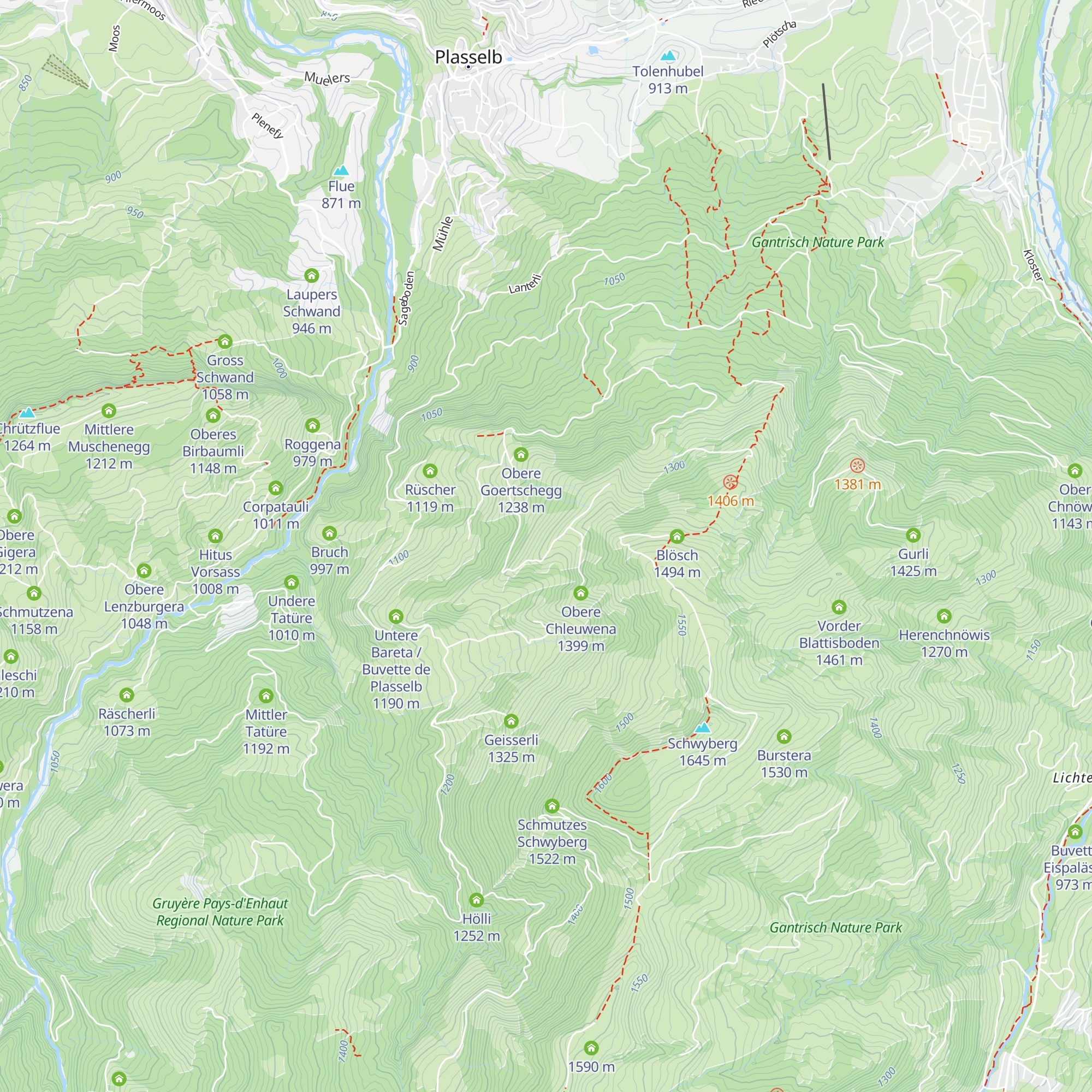 Obere Bareta map