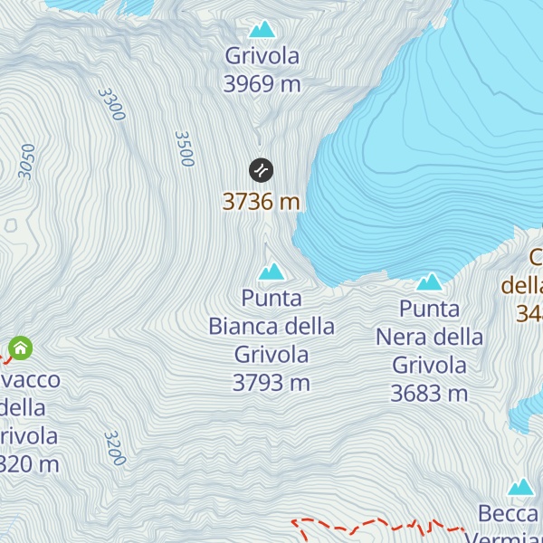 Map of Punta Bianca della Grivola
