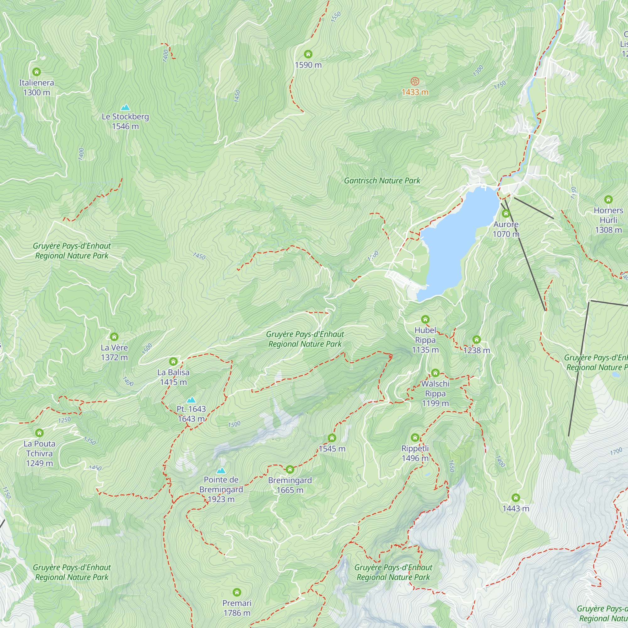 Alphütte Unter Recardets map