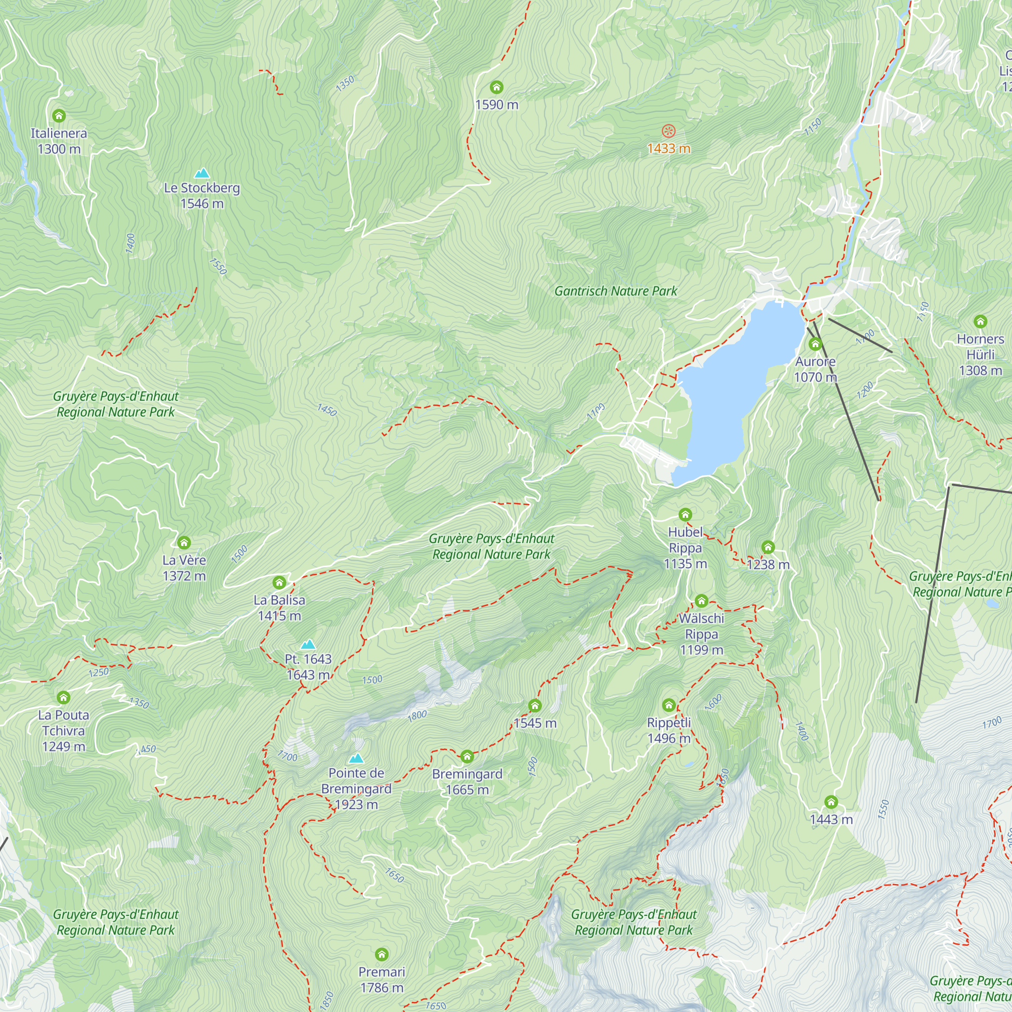 Alphütte Unter Recardets map