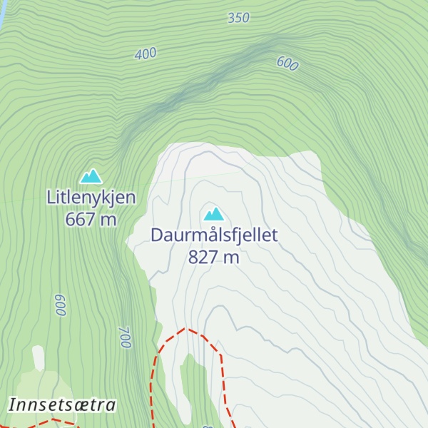 Map of Daurmålsfjellet