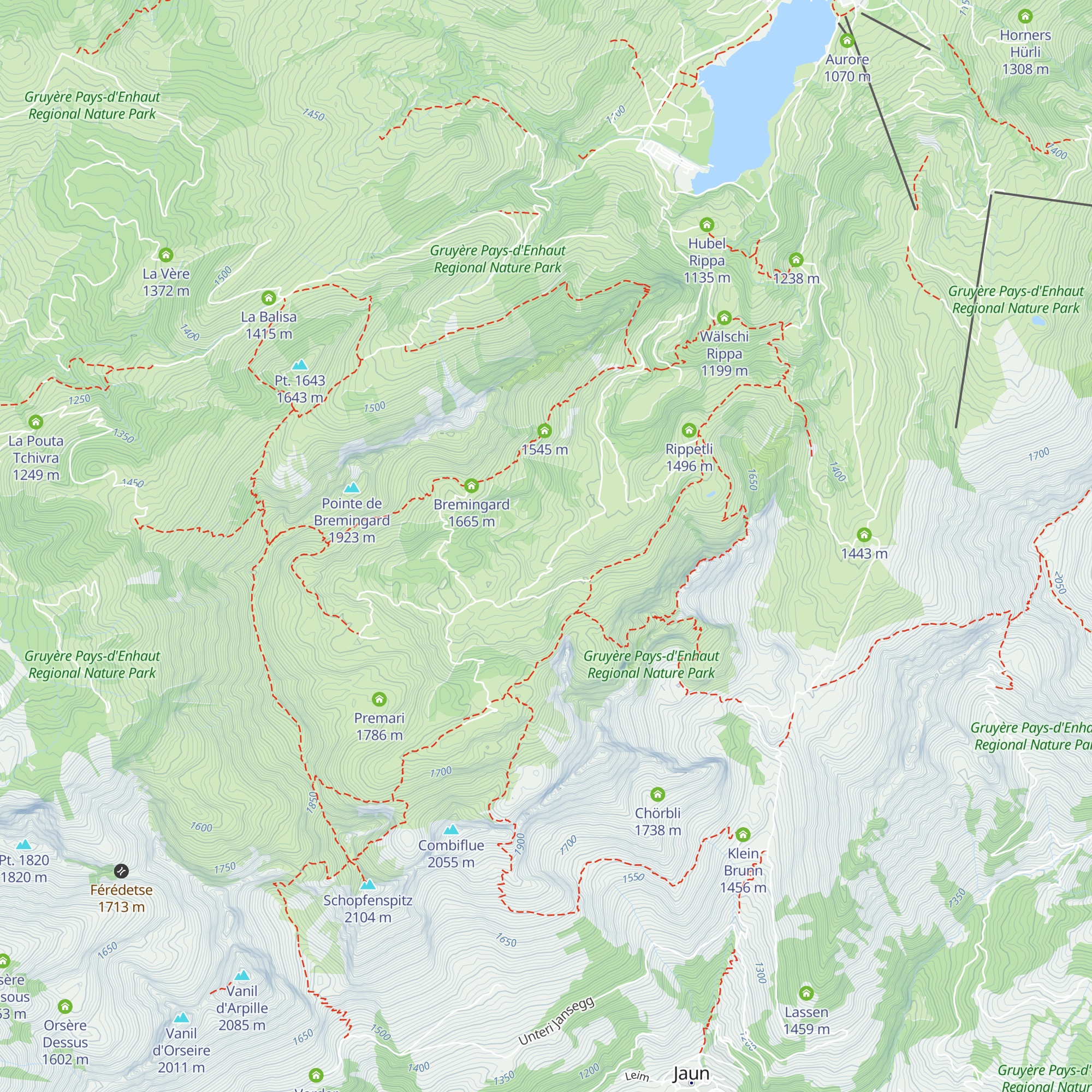 Obere Brecca map