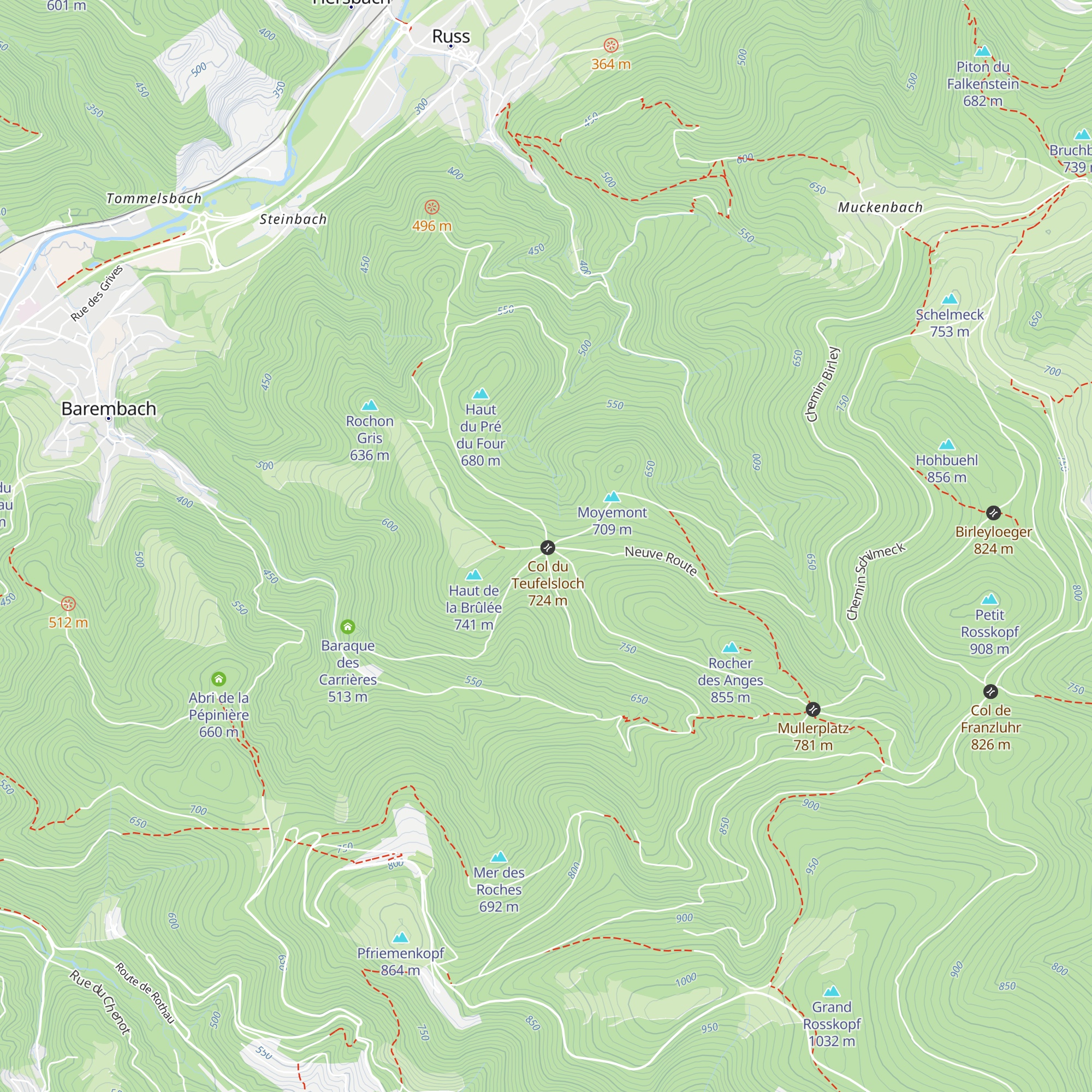 Abri du Teufelsloch map