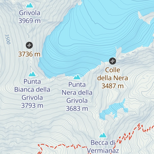 Map of Punta Nera della Grivola