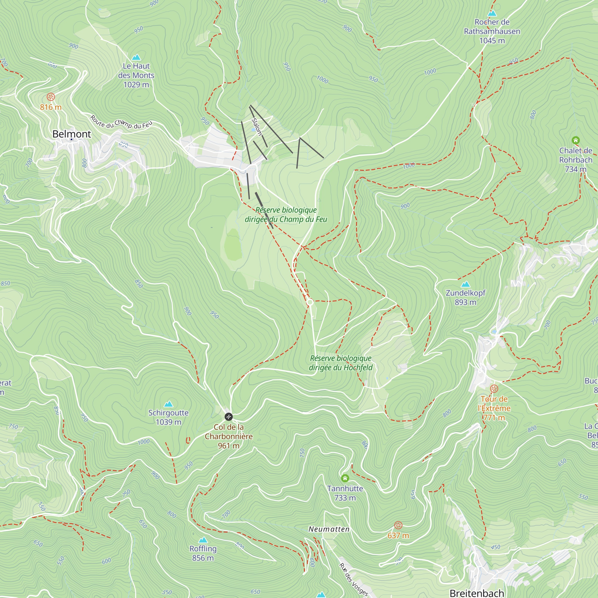 Refuge du Champ du Feu map